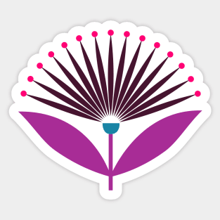 Art deco fan flower in purple Sticker